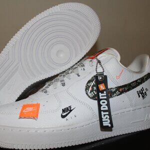 Nike Air Force One Just Do It Pack JDI White Black Orange AR7719-100 Size 12